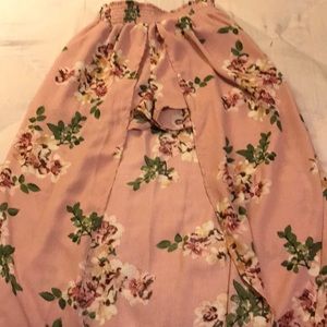 Pink floral skirt/ shorts